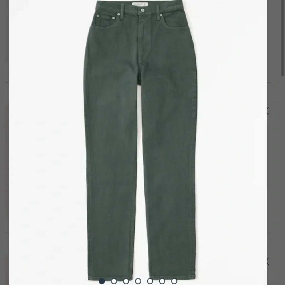 Abercrombie & Fitch Curve Love Ultra High Rise 90s Style in Green - size 0/25R